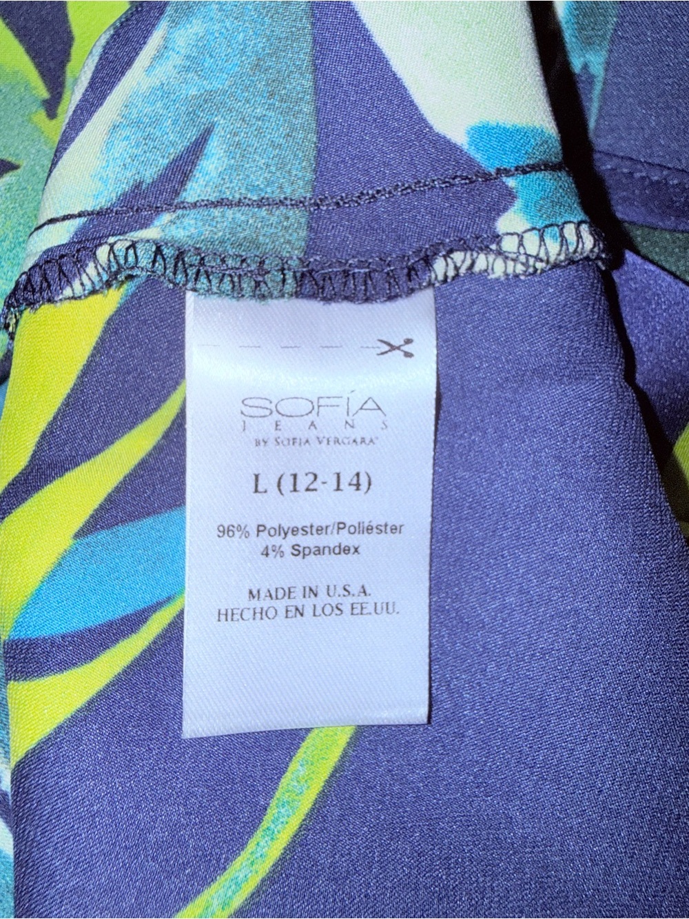 Sofia Jeans Sofia Vergara Palm Print Belted Faux Wrap High Low Dress NWT #1121 - Picture 6 of 7